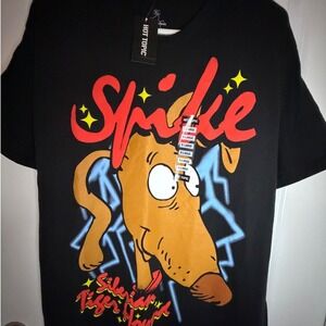 Hot Topic Nickelodeon Rugrats Spike Siberian Tiger Hound Black T-Shirt XL New